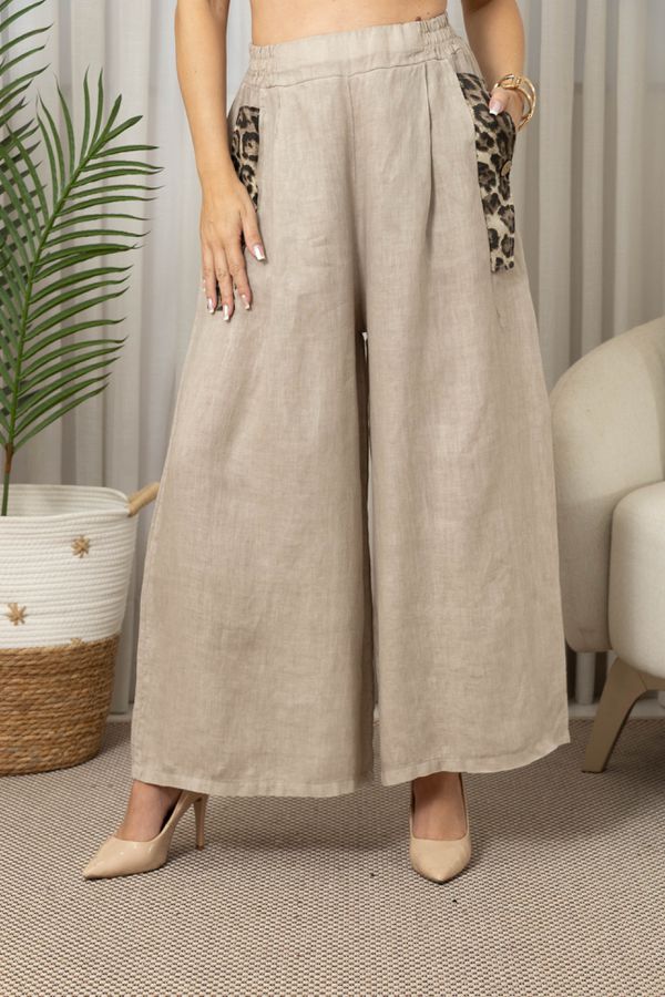 CALÇA BARBARA CJ BEGE ESCURO - Loja Linho Italiano