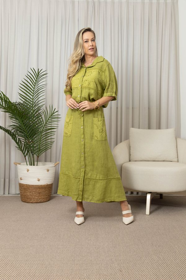 PARKA CARLA CJ PISTACHE - Loja Linho Italiano