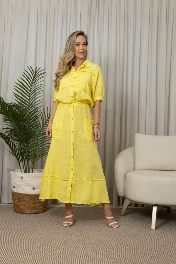 PARKA CARLA CJ AMARELO - Loja Linho Italiano