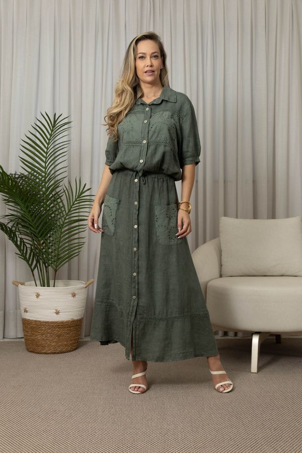 PARKA CARLA CJ MILITAR - Loja Linho Italiano