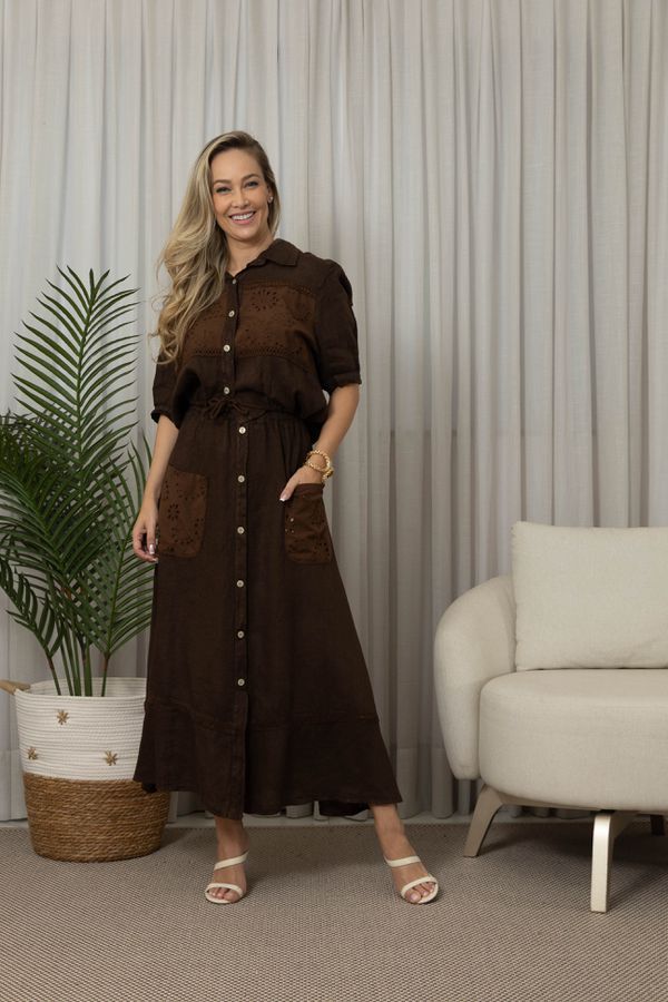 PARKA CARLA CJ CHOCOLATE - Loja Linho Italiano