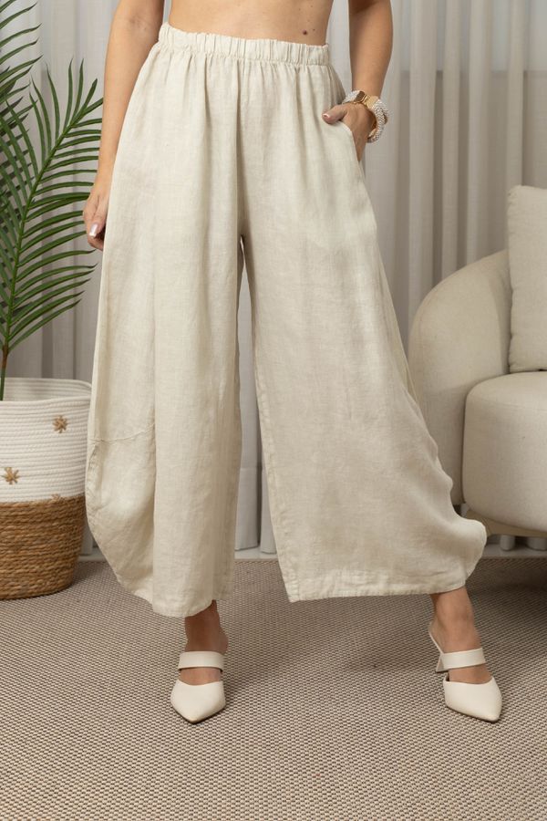 CALÇA GEOVANA CJ BEGE - Loja Linho Italiano