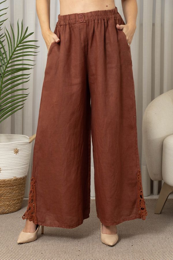 CALÇA SOL CJ MARROM - Loja Linho Italiano