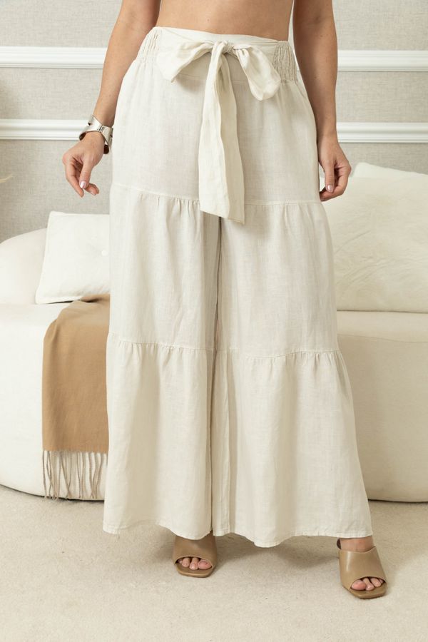 CALÇA DEISEMAR BEGE - Loja Linho Italiano