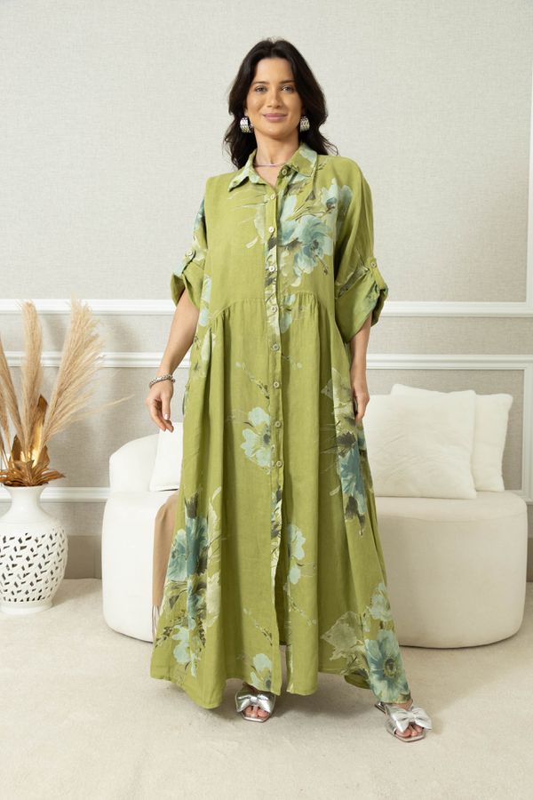 CHEMISE BRENDA PISTACHE - Loja Linho Italiano