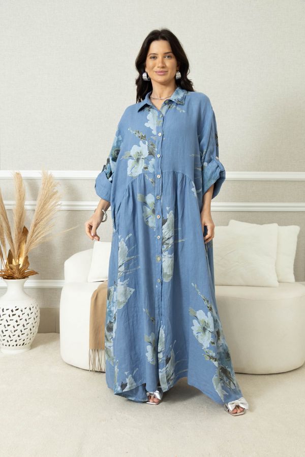 CHEMISE BRENDA JEANS - Loja Linho Italiano