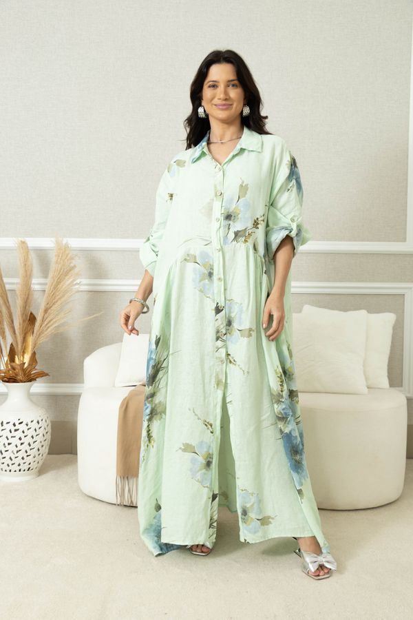 CHEMISE BRENDA ERVA DOCE - Loja Linho Italiano