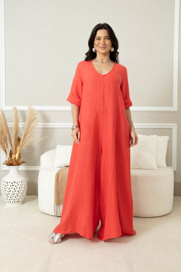 MACACÃO LIANA MELANCIA - Loja Linho Italiano