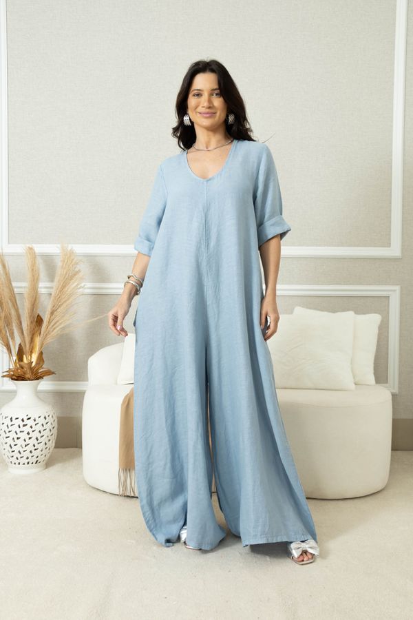 MACACÃO LIANA JEANS - Loja Linho Italiano