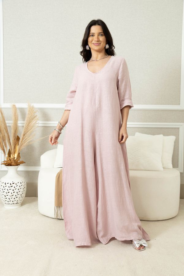 MACACÃO LIANA ROSE - Loja Linho Italiano