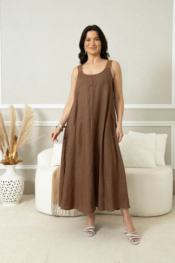 VESTIDO FRANCE MARROM - Loja Linho Italiano