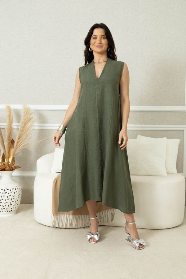 VESTIDO KATIUCY MILITAR - Loja Linho Italiano