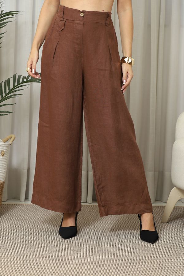 CALÇA NATALIA MARROM - Loja Linho Italiano