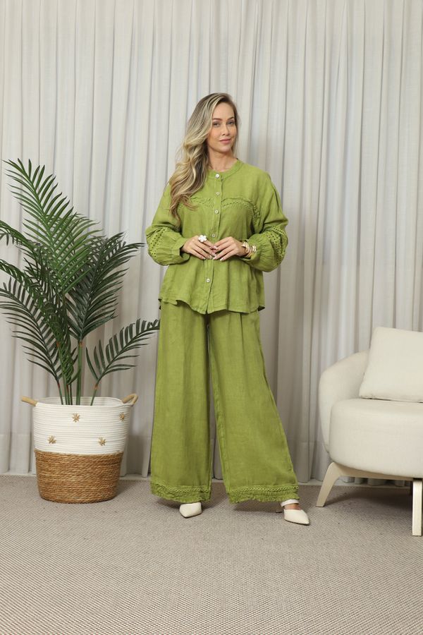 CAMISA DIVINA CJ PISTACHE - Loja Linho Italiano