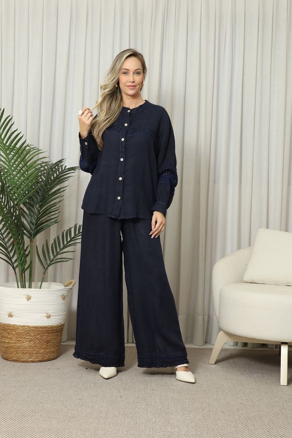 CAMISA DIVINA CJ MARINHO - Loja Linho Italiano