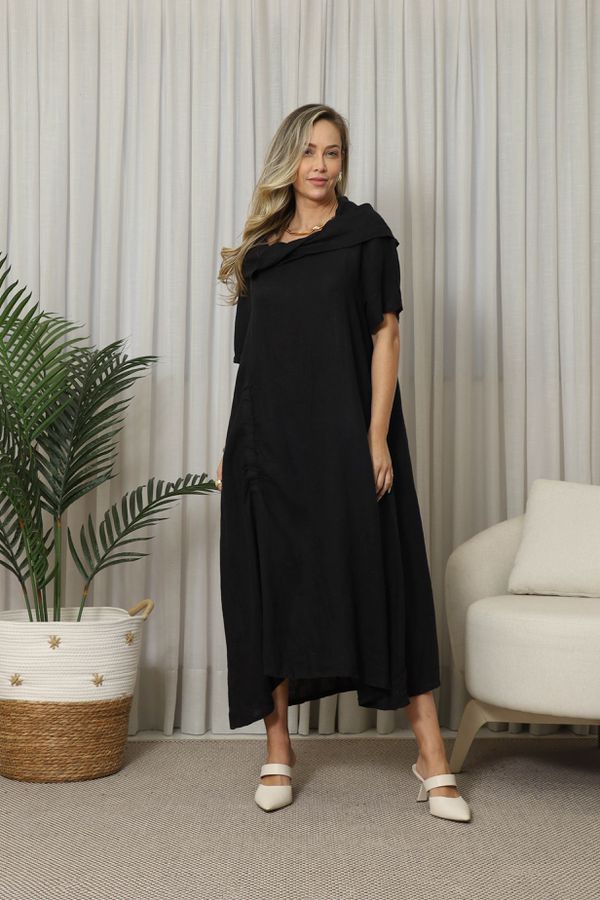 VESTIDO MERCY PRETO - Loja Linho Italiano