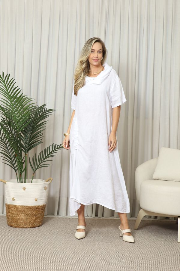 VESTIDO MERCY BRANCO - Loja Linho Italiano