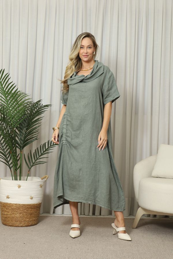 VESTIDO MERCY MENTA - Loja Linho Italiano