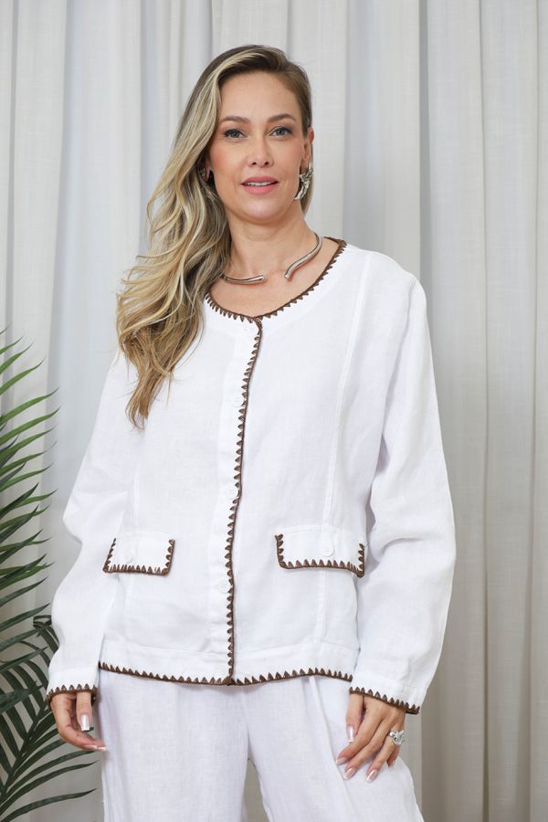 BLAZER JULIA BRANCO - Loja Linho Italiano