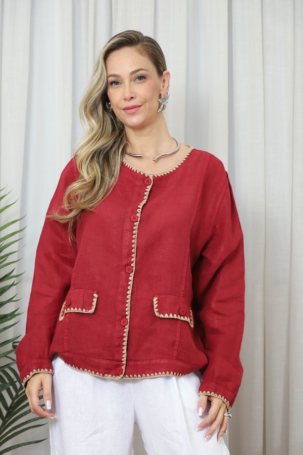 BLAZER JULIA MARSALA - Loja Linho Italiano