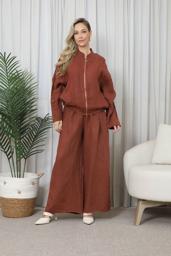 JAQUETA LICA CJ MARROM - Loja Linho Italiano