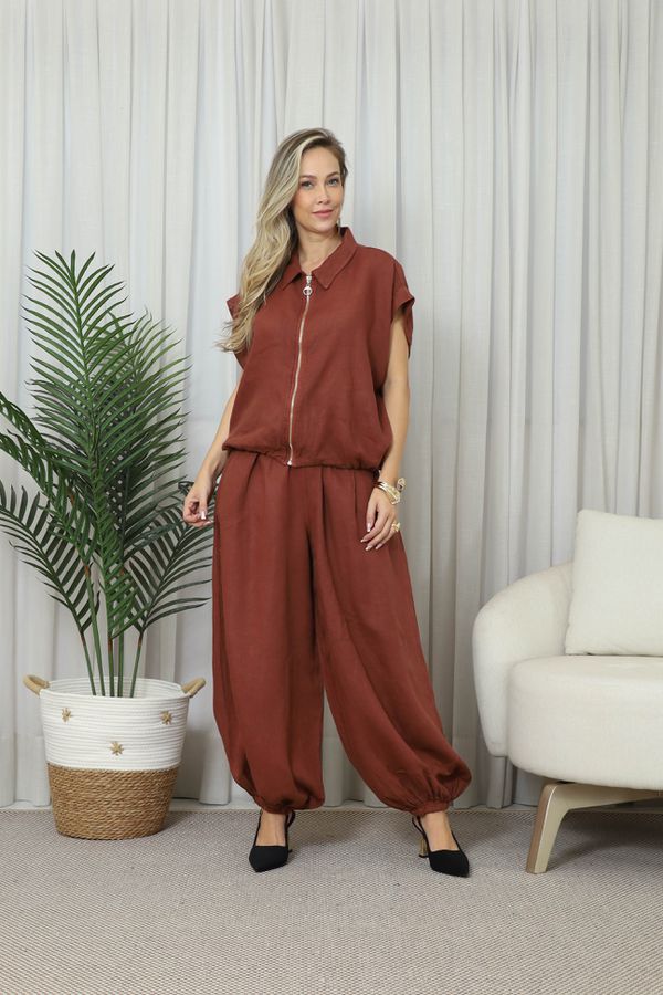 COLETE VELMA CJ MARROM - Loja Linho Italiano