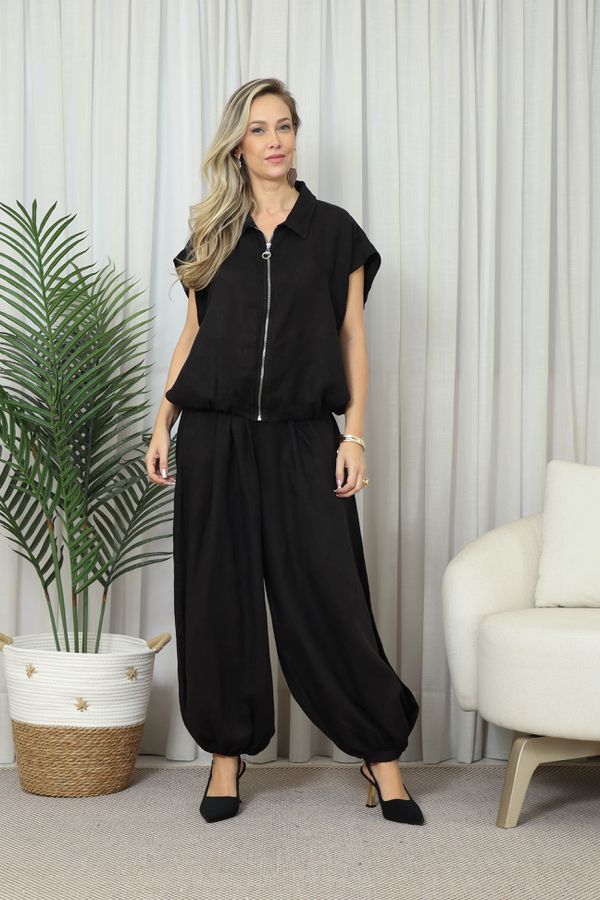 COLETE VELMA CJ PRETO - Loja Linho Italiano