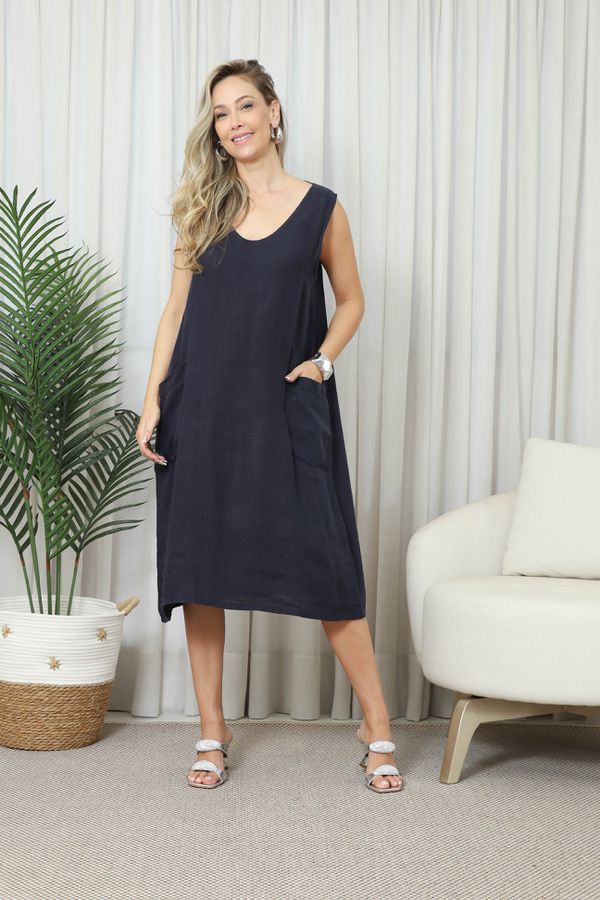 VESTIDO BRIANA MARINHO - Loja Linho Italiano