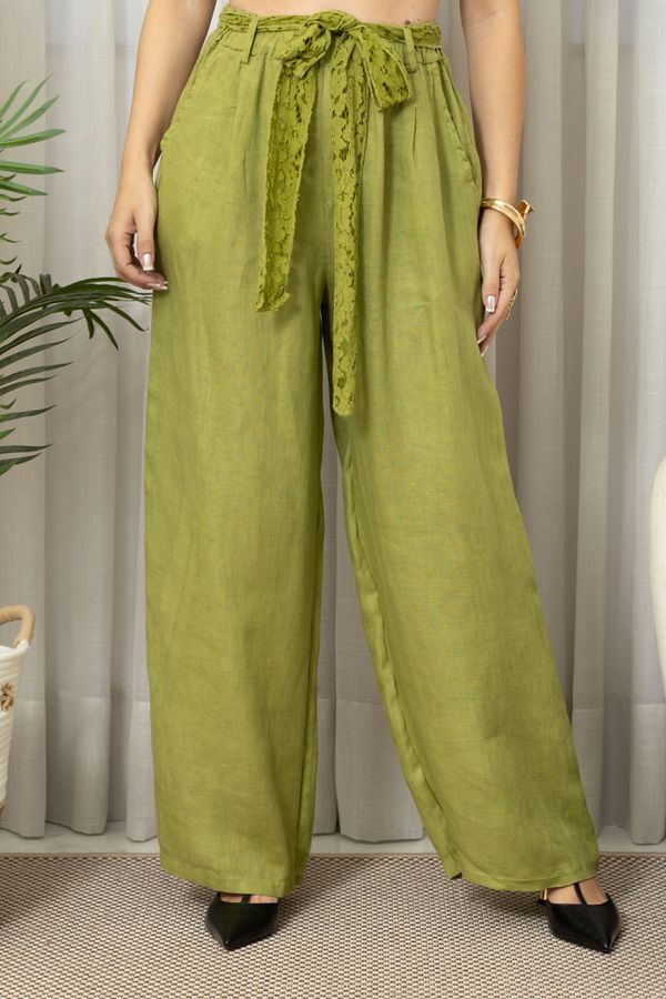 CALÇA AMABILE CJ PISTACHE - Loja Linho Italiano