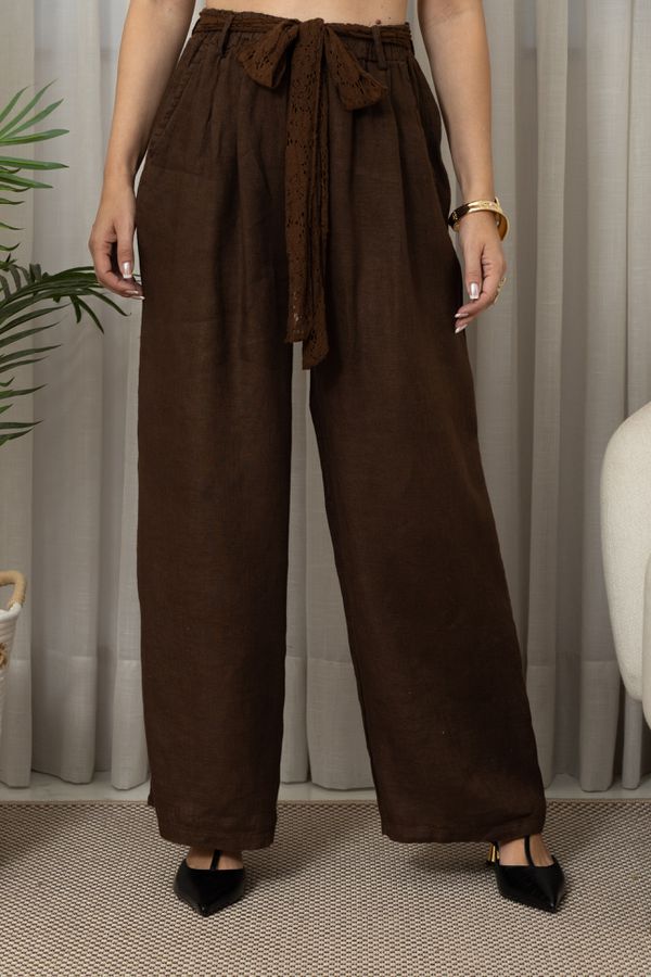 CALÇA AMABILE CJ CHOCOLATE - Loja Linho Italiano