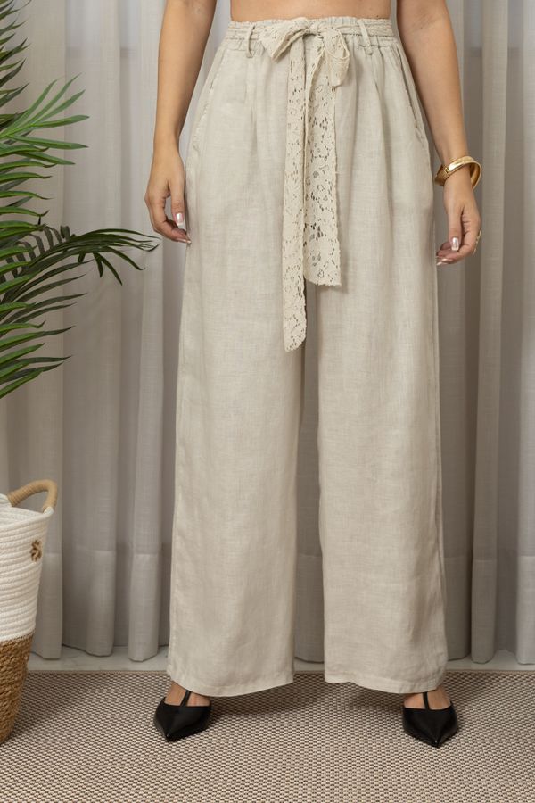 CALÇA AMABILE CJ BEGE - Loja Linho Italiano