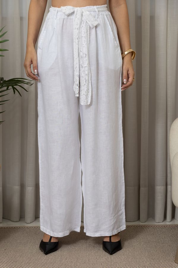 CALÇA AMABILE CJ BRANCO - Loja Linho Italiano