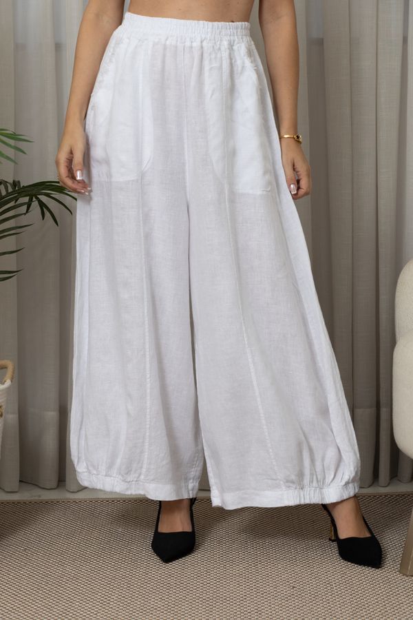 CALÇA ANA CJ BRANCO - Loja Linho Italiano