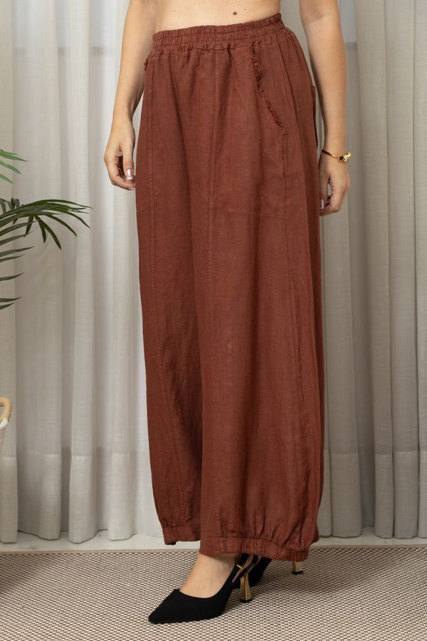 CALÇA ANA CJ MARROM - Loja Linho Italiano