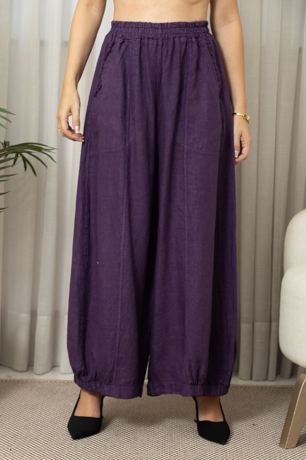 CALÇA ANA CJ BERINJELA - Loja Linho Italiano