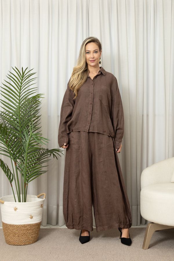 CAMISA ANA CJ CHOCOLATE - Loja Linho Italiano
