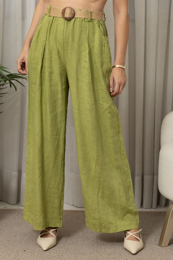 CALÇA MAJESTADE CJ PISTACHE - Loja Linho Italiano