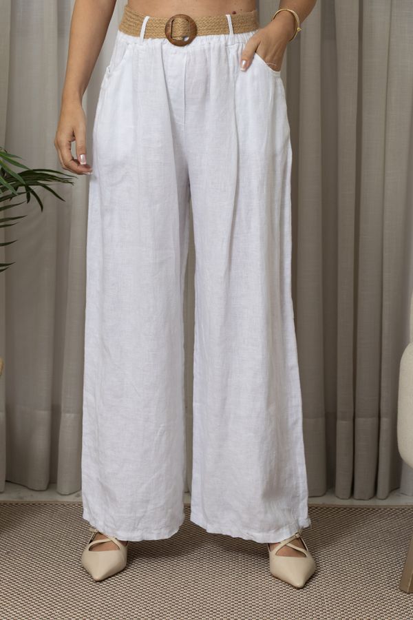 CALÇA MAJESTADE CJ BRANCO - Loja Linho Italiano