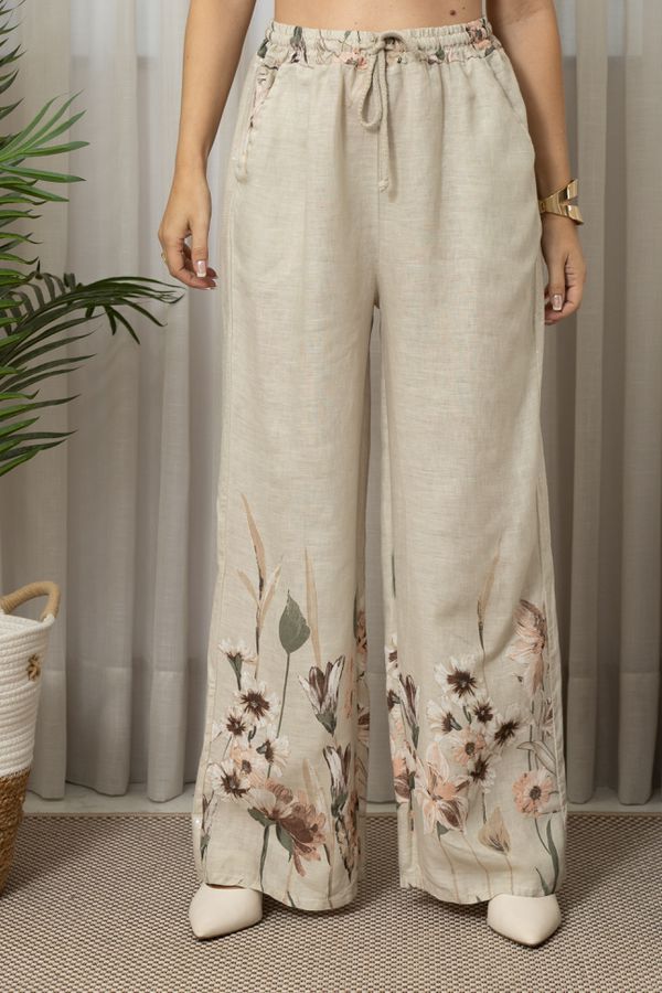 CALÇA OLAVIA CJ BEGE - Loja Linho Italiano