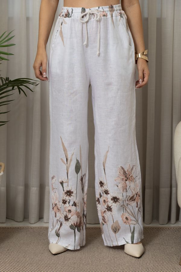 CALÇA OLAVIA CJ BRANCO - Loja Linho Italiano