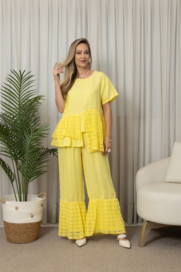 BATA VIVIANE CJ AMARELO - Loja Linho Italiano