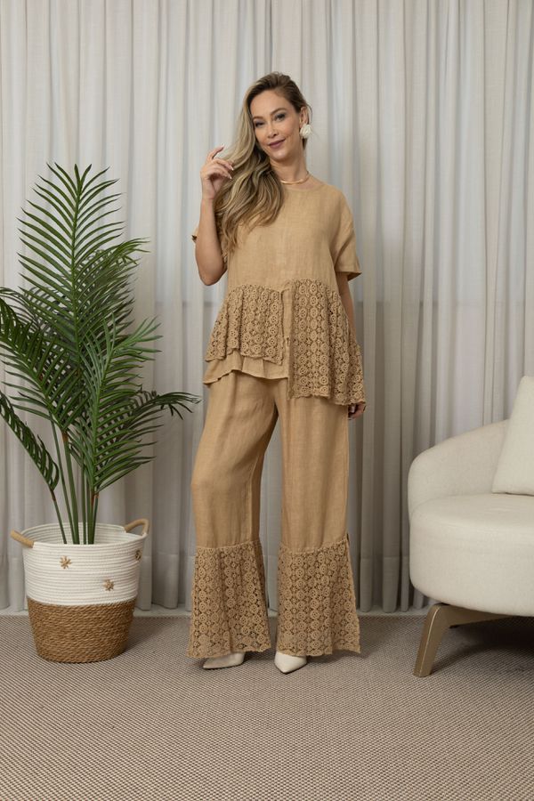 BATA VIVIANE CJ CARAMELO - Loja Linho Italiano