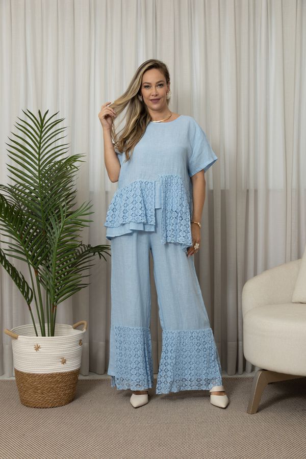 BATA VIVIANE CJ AZUL BEBE - Loja Linho Italiano