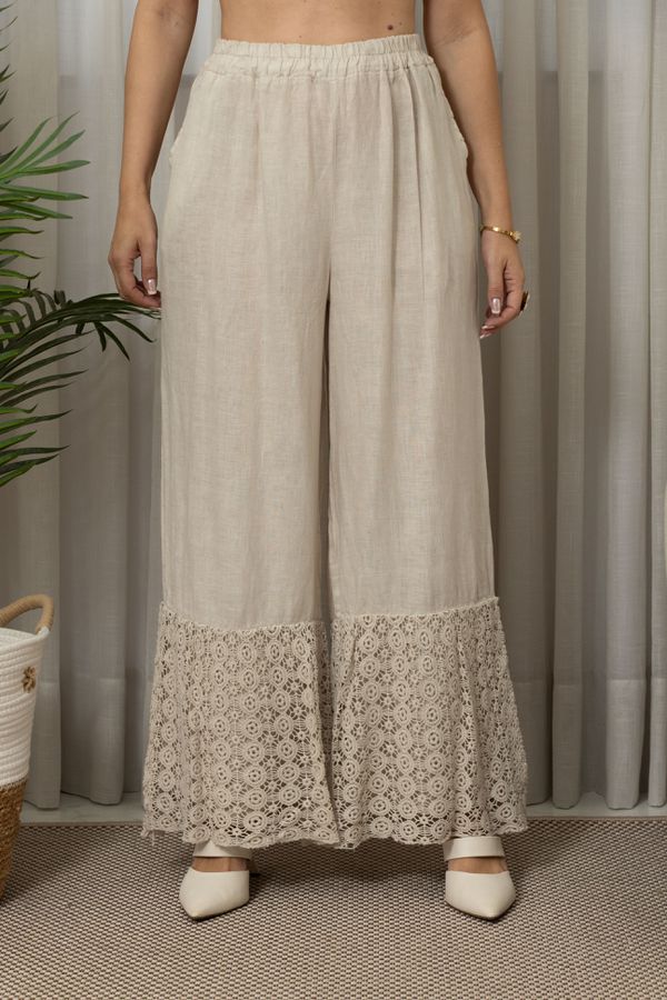 CALÇA VIVIANE CJ BEGE - Loja Linho Italiano