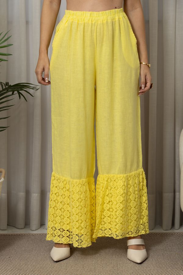 CALÇA VIVIANE CJ AMARELO - Loja Linho Italiano