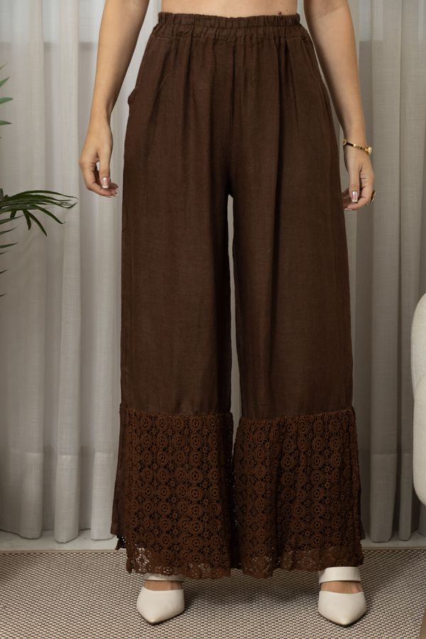 CALÇA VIVIANE CJ MARROM - Loja Linho Italiano