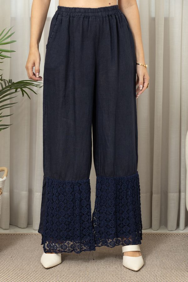 CALÇA VIVIANE CJ MARINHO - Loja Linho Italiano