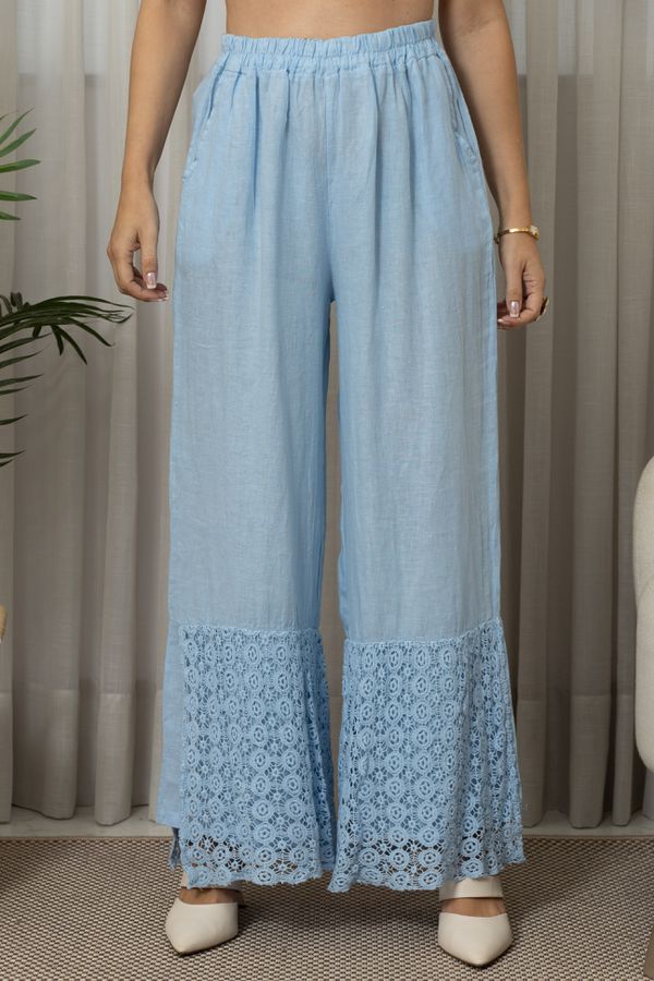 CALÇA VIVIANE CJ AZUL BEBE - Loja Linho Italiano