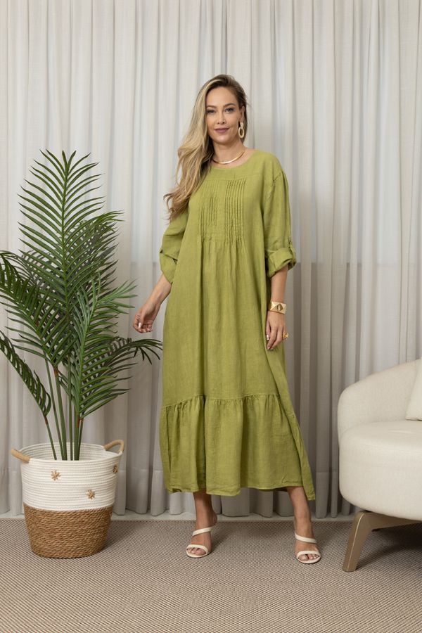 TUNICA CAROL PISTACHE - Loja Linho Italiano