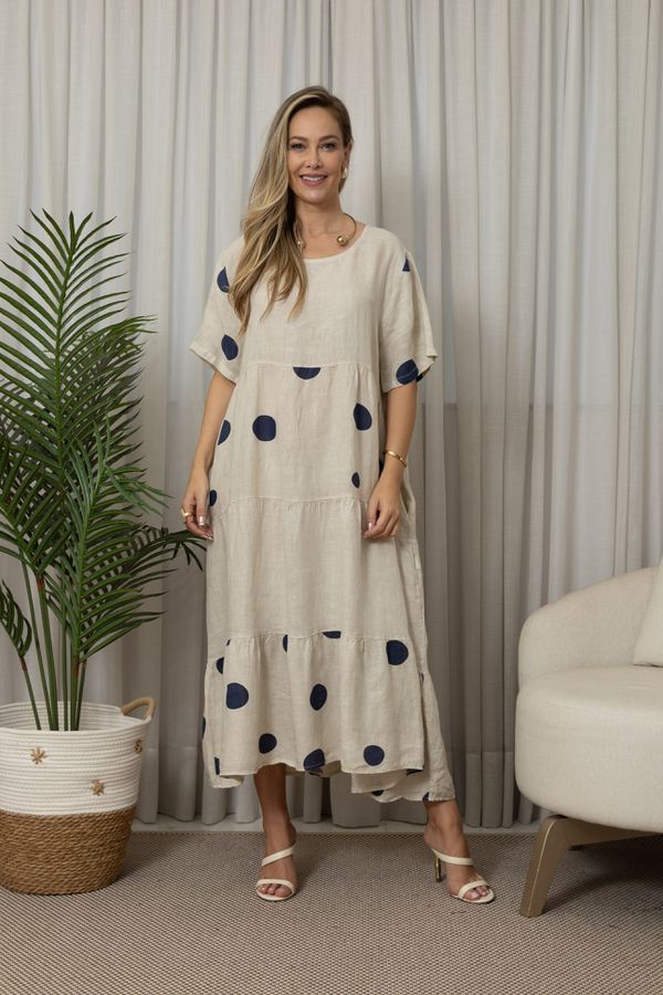 VESTIDO FABI BEGE - Loja Linho Italiano